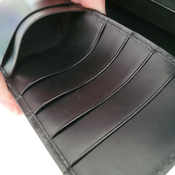 Dunhill Designer Checkbook Card Slim Bill Holder Wallet Black Bifold Leather - Picture 6 of 12